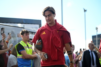 040826 - Newport County v AS Roma - Pre-Season Friendly - Paulo Dybala of Roma arrives at the stadium