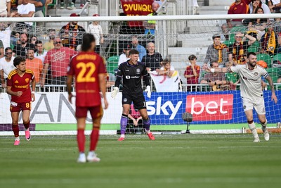 040826 - Newport County v AS Roma - Pre-Season Friendly - Jordan Wright of Newport County
