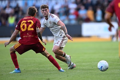040826 - Newport County v AS Roma - Pre-Season Friendly - Cameron Evans of Newport County