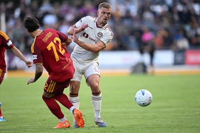 040826 - Newport County v AS Roma - Pre-Season Friendly - Cole Jarvis of Newport County