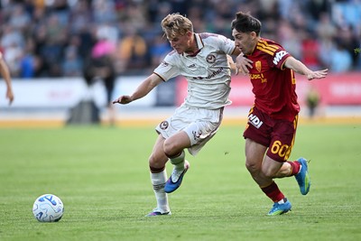 040826 - Newport County v AS Roma - Pre-Season Friendly - Tom Davies of Newport County