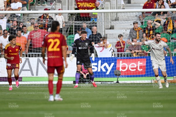 040826 - Newport County v AS Roma - Pre-Season Friendly - Jordan Wright of Newport County