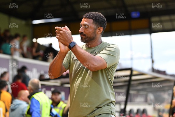 040826 - Newport County v AS Roma - Pre-Season Friendly - Newport County Head Coach, Hayden Mullins applauding fans at full time