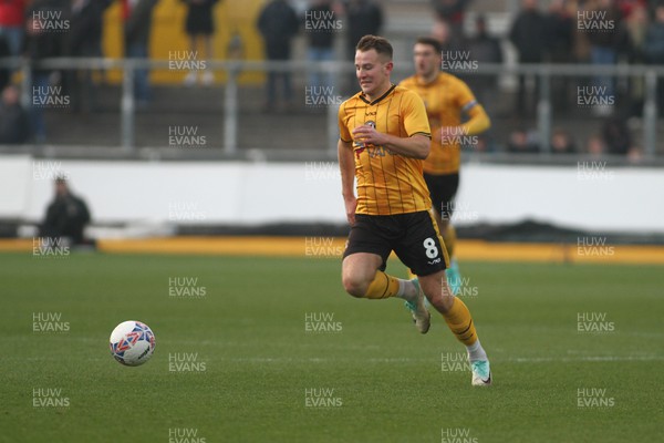 021223 - Newport County v Barnet - FA Cup Second Round - Bryn Morris of Newport County attacks the mid field