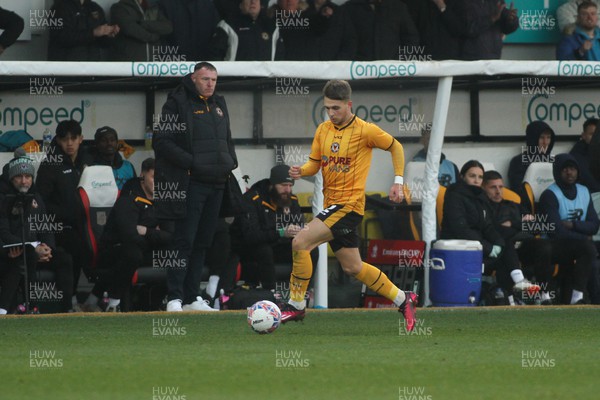 021223 - Newport County v Barnet - FA Cup Second Round - Lewis Payne of Newport County attacks the flanks