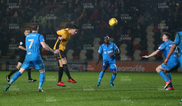 211117 - Newport County v Barnet - SkyBet League Two - Ben White of Newport County scores the first goal of the game
