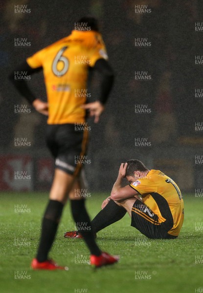 211117 - Newport County v Barnet - SkyBet League Two - Dejected Ben White and Ben Tozer of Newport County