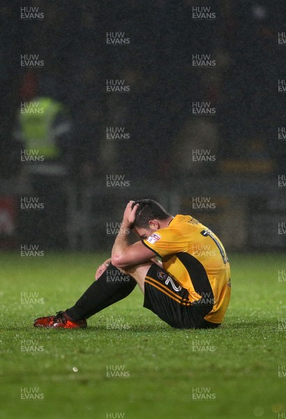 211117 - Newport County v Barnet - SkyBet League Two - Dejected Ben Tozer of Newport County