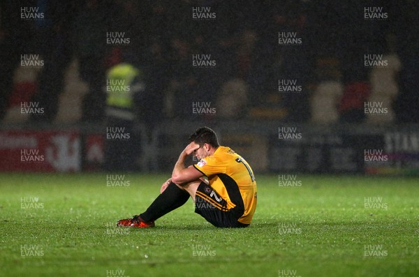 211117 - Newport County v Barnet - SkyBet League Two - Dejected Ben Tozer of Newport County