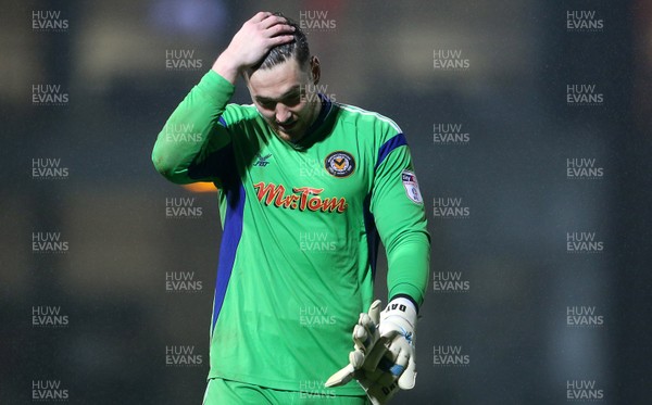 211117 - Newport County v Barnet - SkyBet League Two - Dejected Joe Day of Newport County at full time