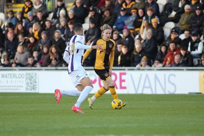 261225 - Newport County v Barnet - Sky Bet League 2 - Sammy Braybrooke of Newport County takes on  Joe Kizzi of Barnet