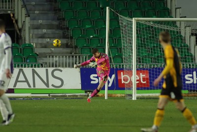 261225 - Newport County v Barnet - Sky Bet League 2 - Jordan Wright of Newport County restarts play