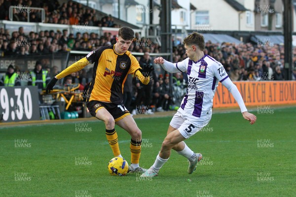 261225 - Newport County v Barnet - Sky Bet League 2 - Joe Thomas of Newport County takes on Adam Senior of Barnet