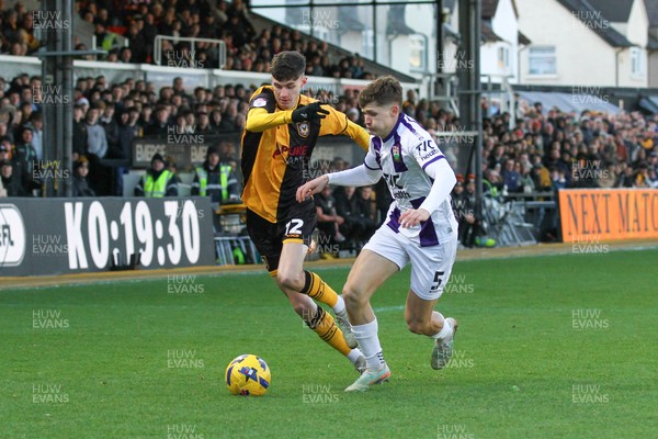 261225 - Newport County v Barnet - Sky Bet League 2 - Joe Thomas of Newport County takes on Adam Senior of Barnet