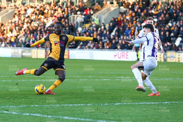 261225 - Newport County v Barnet - Sky Bet League 2 - Cameron Antwi of Newport County shoots at goal