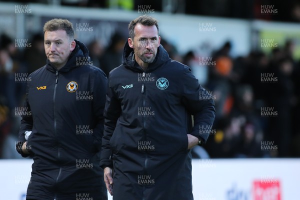 261225 - Newport County v Barnet - Sky Bet League 2 - Manager of Newport County Christian Fuchs leaves the field at half time