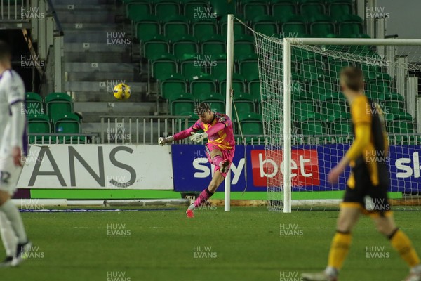 261225 - Newport County v Barnet - Sky Bet League 2 - Jordan Wright of Newport County restarts play