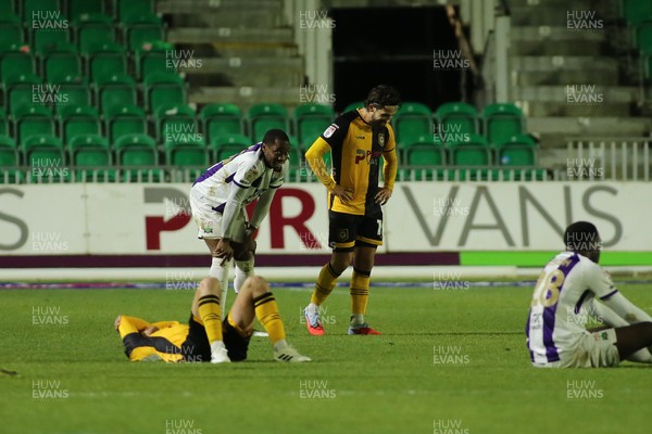 261225 - Newport County v Barnet - Sky Bet League 2 - Players of Newport County show their disappointment and frustration at full time