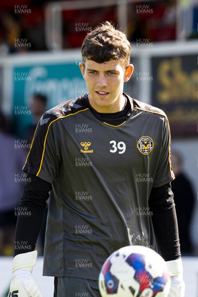 170922 - Newport County v Barrow - Sky Bet League 2 - Newport County goalkeeper Evan Ovendale during the warm up