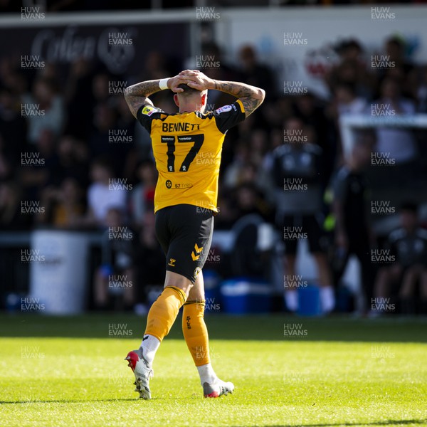 170922 - Newport County v Barrow - Sky Bet League 2 - Scot Bennett of Newport County reacts after a missed shot