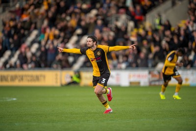 291125 - Newport County v Barrow - Sky Bet League 2 - Anthony Glennon of Newport County celebrates scoring goal