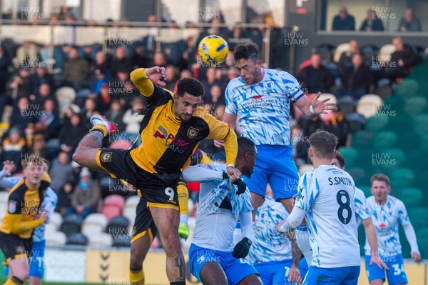 291125 - Newport County v Barrow - Sky Bet League 2 - Courtney Baker-Richardson of Newport County competes for the ball