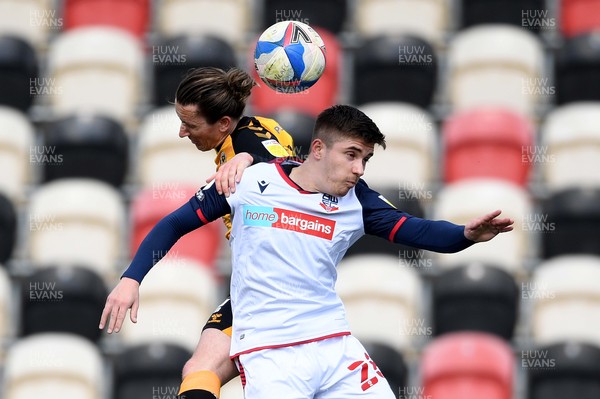 050421 - Newport County v Bolton Wanderers - EFL SkyBet League 2 - Aaron Lewis of Newport County and Declan John of Bolton