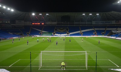 090321 Newport County v Bradford City, Sky Bet League 2 - Newport County prepare to play their League 2 match against Bradford at Cardiff City Stadium due to the poor state of the pitch at Rodney Parade