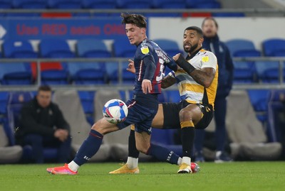 090321 Newport County v Bradford City, Sky Bet League 2 - Joss Labadie of Newport County and Oliver Crankshaw of Bradford City battle for possession