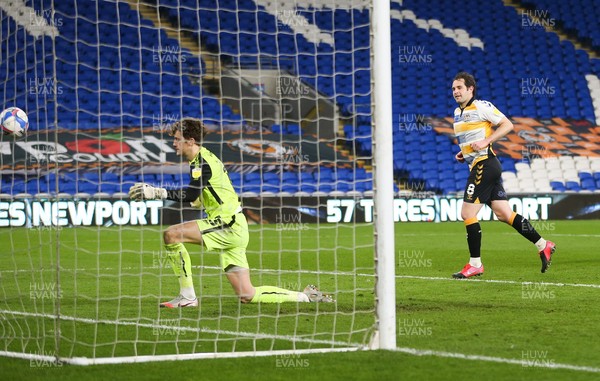 090321 Newport County v Bradford City, Sky Bet League 2 - Matty Dolan of Newport County scores the winning goal from the penalty spot with the final kick of the match