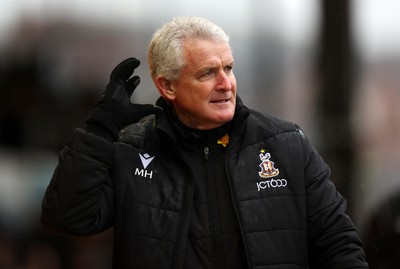 110323 - Newport County v Bradford City - SkyBet League Two - Bradford City Manager Mark Hughes 