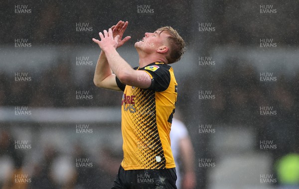 110323 - Newport County v Bradford City - SkyBet League Two - A frustrated Will Evans of Newport County at full time