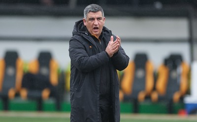 150225  Newport County v Bradford City, EFL Sky Bet League 2 - Newport County head coach Nelson Jardim ahead of the match