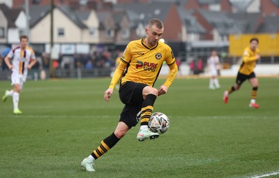 150225  Newport County v Bradford City, EFL Sky Bet League 2 -  Shane McLoughlin of Newport County plays the ball