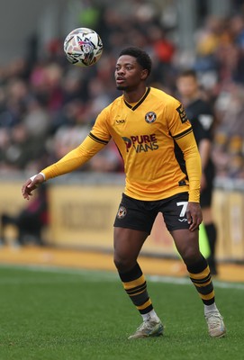 150225  Newport County v Bradford City, EFL Sky Bet League 2 - Bobby Kamwa of Newport County