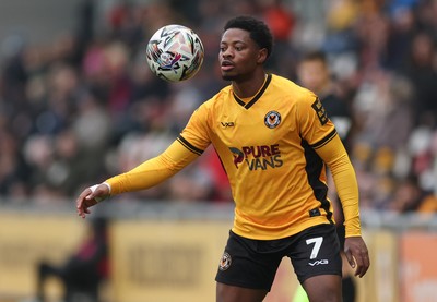 150225  Newport County v Bradford City, EFL Sky Bet League 2 - Bobby Kamwa of Newport County