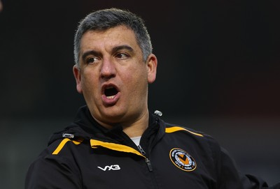 150225  Newport County v Bradford City, EFL Sky Bet League 2 - Newport County head coach Nelson Jardim at the end of the match