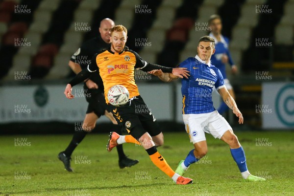 100121 - Newport County v Brighton and Hove Albion, FA Cup Third Round - Ryan Taylor of Newport County controls the ball
