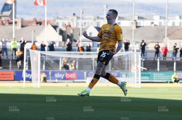 050322 - Newport County v Bristol Rovers, Sky Bet League 2 - James Waite of Newport County  celebrates after scoring the opening goal