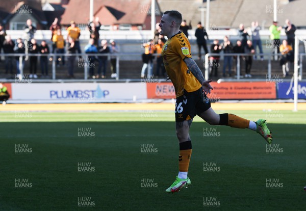 050322 - Newport County v Bristol Rovers, Sky Bet League 2 - James Waite of Newport County  celebrates after scoring the opening goal