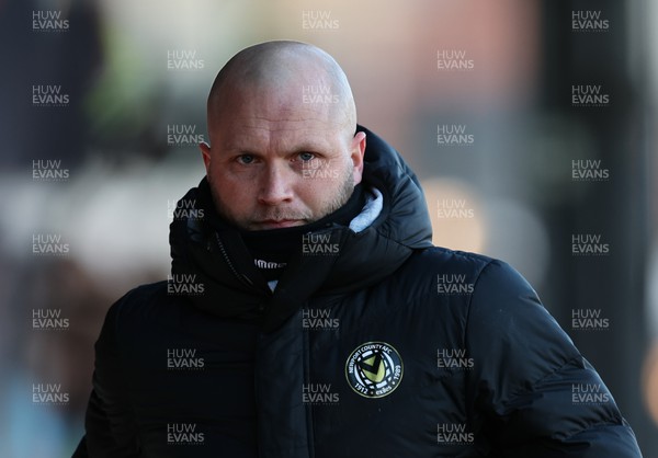 050322 - Newport County v Bristol Rovers, Sky Bet League 2 - Newport County manager James Rowberry makes his way back to the changing room at half time