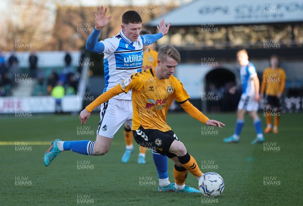 050322 - Newport County v Bristol Rovers, Sky Bet League 2 - Oliver Cooper of Newport County gets away from Elliot Anderson of Bristol Rovers