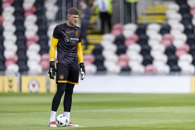 060925 - Newport County v Bristol Rovers - Sky Bet League 2 - Newport County goalkeeper Jordan Wright during the warm up