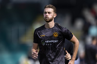 060925 - Newport County v Bristol Rovers - Sky Bet League 2 - Matthew Baker of Newport County during the warm up