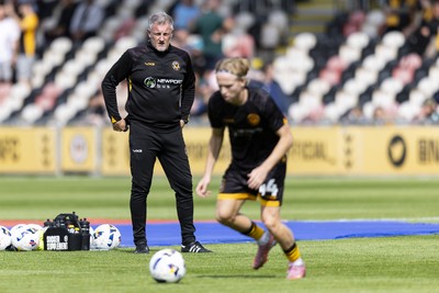 060925 - Newport County v Bristol Rovers - Sky Bet League 2 - Newport County assistant manager Wayne Hatswell during the warm up