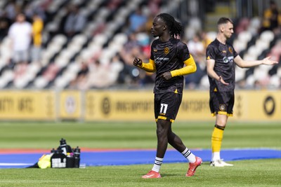 060925 - Newport County v Bristol Rovers - Sky Bet League 2 - Cameron Antwi of Newport County during the warm up