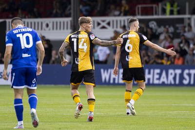 060925 - Newport County v Bristol Rovers - Sky Bet League 2 - Kai Whitmore of Newport County celebrates scoring his sides first goal