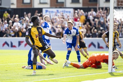 060925 - Newport County v Bristol Rovers - Sky Bet League 2 - Nathaniel Opoku of Newport County scores his sides second goal