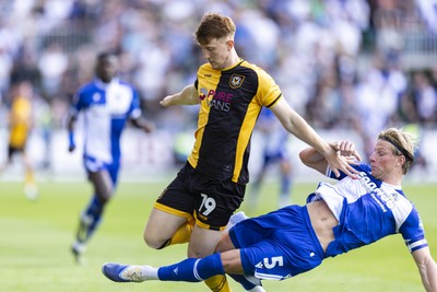 060925 - Newport County v Bristol Rovers - Sky Bet League 2 - Alfie Kilgour of Bristol Rovers tackles Ged Garner of Newport County