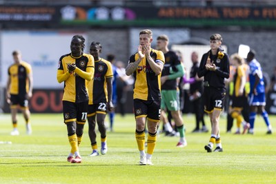 060925 - Newport County v Bristol Rovers - Sky Bet League 2 - James Clarke of Newport County applauds fans at full time